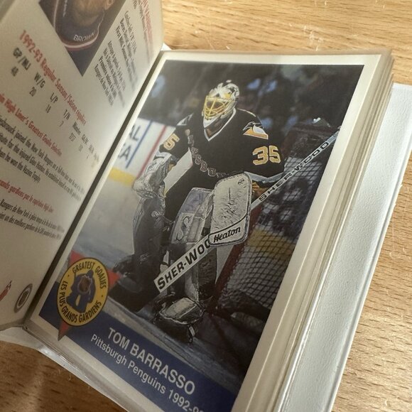 1993-94 HIGHLINER GREATEST GOALIES FACTORY SET - 15 CARDS + ALBUM - Picture 3 of 4